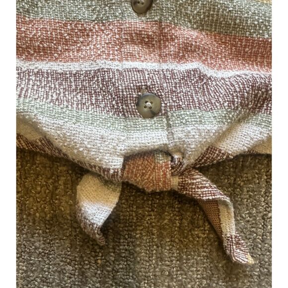 MADEWELL -Texture & Thread Ruffle tie-front tank in Stripe (maple syrup)- Size L - Picture 6 of 6